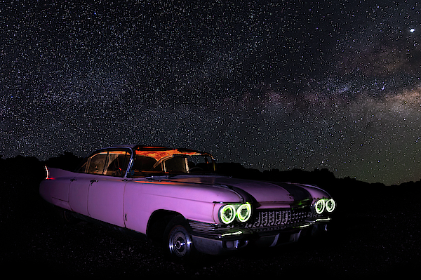 Pink Cadillac in the Desert Under the Milky Way by James Sage Pink Cadillac in the Desert Under the Milky Way by James Sage
